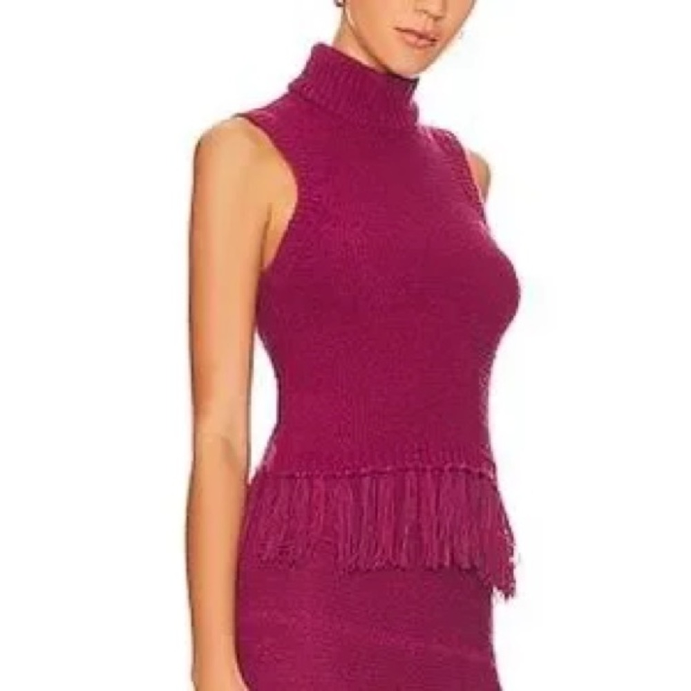 Amanda Uprichard Sleeveless Magenta Sweater